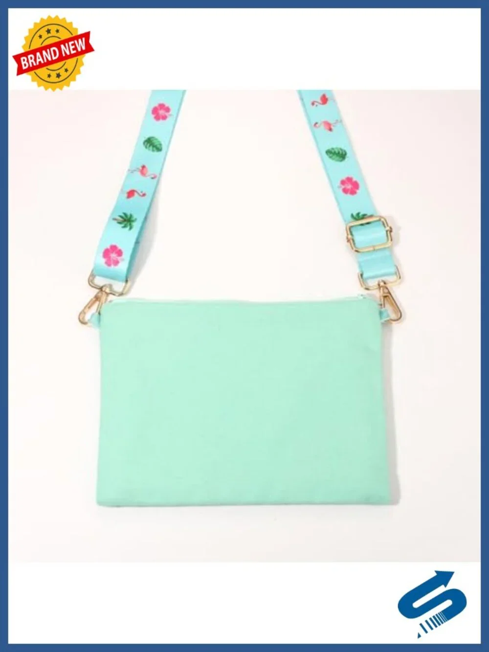 Beaded Flamingo Crossbody Purse Tropical Summer Beach Shoulder Bag